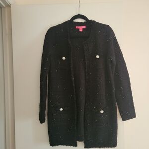 Lilly Pulitzer Black Cardigan with Sparkle Accents